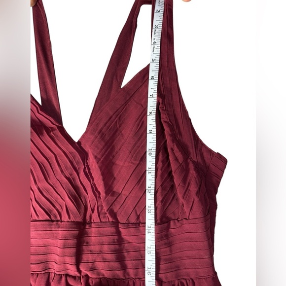 AOFUR WINE RED CHIFFON COCKTAIL maxi EVENING PARTY SWING Bridesmaid DRESS Large - Picture 14 of 16